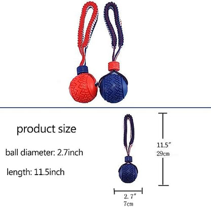 Dog Ball with Rope Toy,Ball on Rope Dog Chew Toys - Image 2