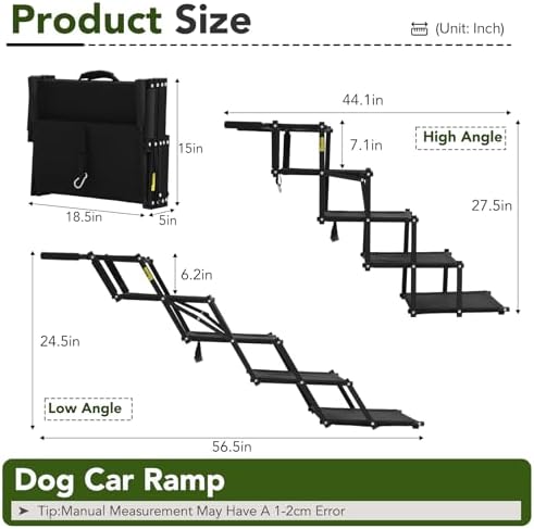 Extra Wide Dog Ramp for Car,Foldable Dog Steps for Truck SUV,150 Lbs - Image 2