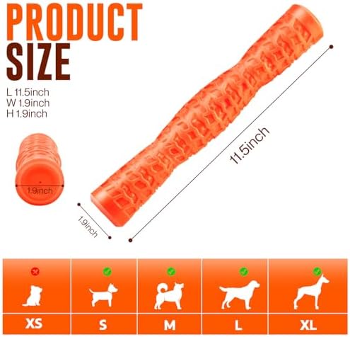 LOYEE Dog Squeaky Toys Interactive Dog Toys for Aggressive Chewers Tough Rubber Chew Toys for Medium/Large Breed, Indestructible Puppy Chew Toys for Teething (Orange) - Image 2