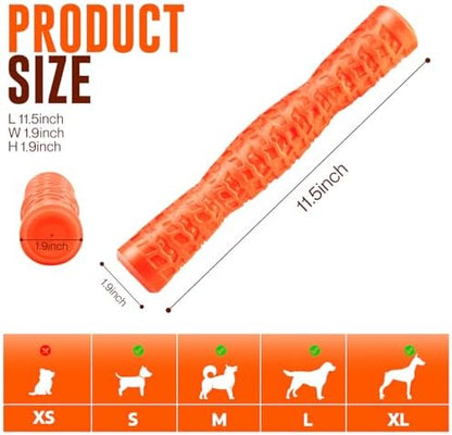 LOYEE Dog Squeaky Toys Interactive Dog Toys for Aggressive Chewers Tough Rubber Chew Toys for Medium/Large Breed, Indestructible Puppy Chew Toys for Teething (Orange) - Image 2
