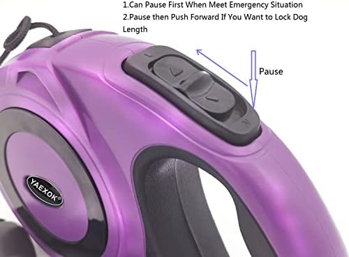 Heavy Duty Retractable Dog Leash 26ft,Pet Long Walking Leashes Leads for Small Medium Large Dogs Doggie Up to 110lbs (Purple) - Image 3