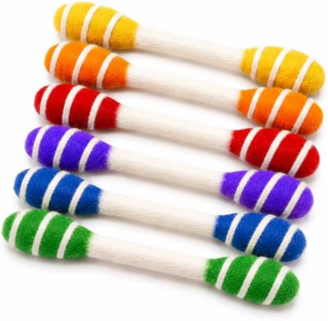 Glaciart One Swabs Cat Toys with Catnip - 6 Pk | Durable for Chew, Cute Cat Toys Interactive Kitty for Boredom, Exercise, & Play | Filled w/Organic Catnip for Anxiety & as Digestive Aid | Gift Idea by GlaciartOne