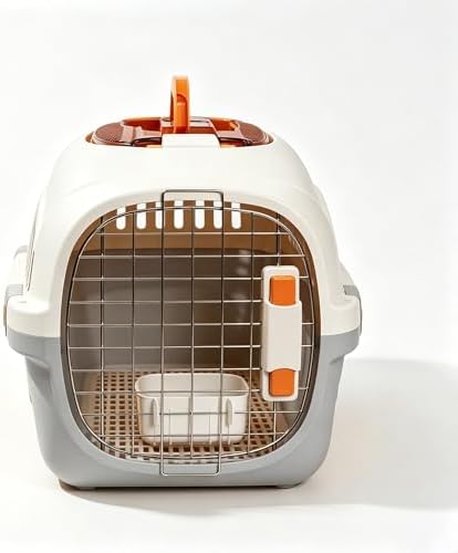Cat Carrier Airline Approved, Portable Pet Travel Crate with Anti-Stress Design for Cats & Small Dogs, Car Safe Kennel with Top Window (Grey) - Image 2
