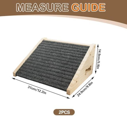 2 Pack Dog Ramp for Stairs, Anti-Slip Pet Steps for Small Dogs, Wooden Low-Angled Pet Ramps with Carpet Surface, Steps and Stairs Assist for Injured & Aged Pets - Image 2
