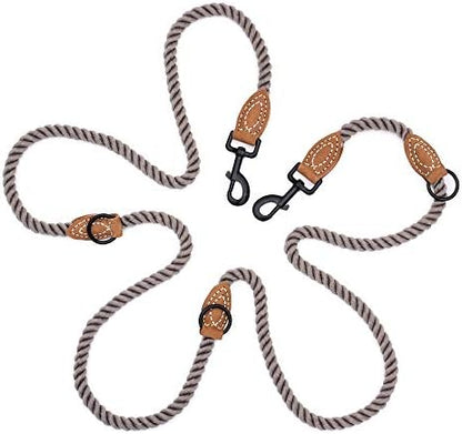 Mile High Life Double Dog Leash - Hands Free, Multifunctional Dual Dog Leash, 360° Swivel, Leather Tailored Connection for Two Dogs (Camel, 8FT) - Image 3