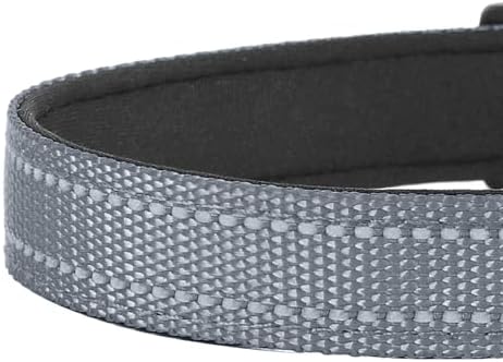 Reflective Dog Collar, Adjustable Soft Neoprene Padded,Gray,XS - Image 5