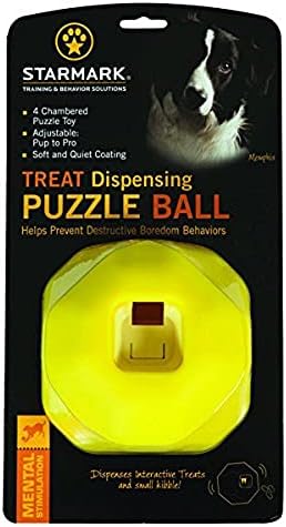 Starmark Treat Dispensing Puzzle Ball Interactive Dog Toy by Starmark