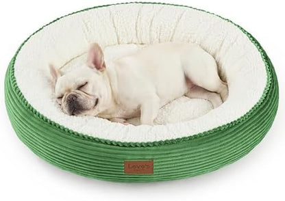 Love's cabin Round Donut Cat and Dog Cushion Bed, 30in Pet Bed for Medium or Large Dogs, Anti-Slip & Water-Resistant Bottom, Soft Durable Fabric Pet Beds, Washable Calming Cat Bed, Light Green by Lovescabin