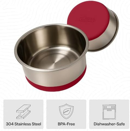 GORILLA GRIP Dog Bowl, Food Grade Stainless Steel Water Bowls, 8 Cup Red - Image 6