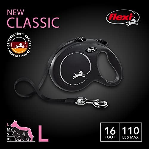 FLEXI® Classic Tape Retractable Dog Leash, Large, 16 ft - Black - Image 2