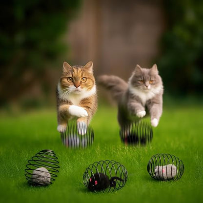 Jecery 5 Pcs Cat Toys Spring,Mouse,Black - Image 5