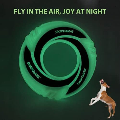 SKIPDAWG Dog Flying Disc Tug Toy, Glow Dog Fetch Toy for Outdoor Play - Image 4