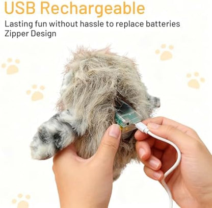 Puffluv Flapping Cat Toy,Can NOT Fly Chirping Owl Interactive 3-Mode Flapping Bird, Rechargeable USB with Catnip Pouch for Indoor Kitty Playful Exercise Reduce Boredroom - Image 3