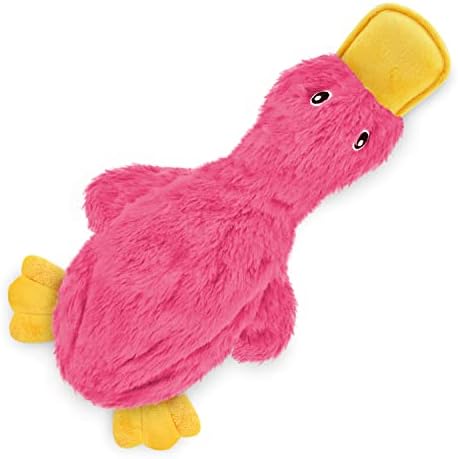 Best Pet Supplies Interactive Squeaky Dog Toy - Crinkle Duck, Pink by BestPetSuppliesLLC