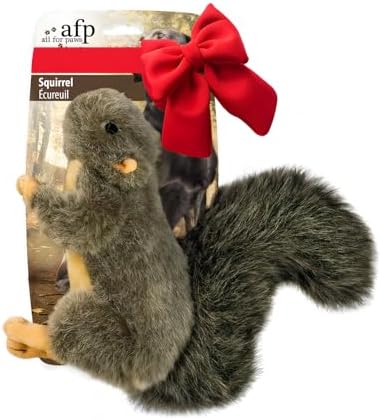 ALL FOR PAWS Interactive Dog Squirrel Plush Squeaky Toy - Perfect Puppy Enrichment Toy, Large by Home