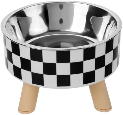 COLLBATH Elevated Cat Bowl Cat Food Bowl with Raised Feet Anti Vomit Feeding Dish for Neck Support Smooth Wide Mouth Microwave and Dishwasher Safe 5.31 X 5.31 X 1.96 in 1 Pack by COLLBATH