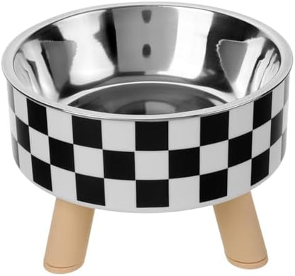 COLLBATH Elevated Cat Bowl Cat Food Bowl with Raised Feet Anti Vomit Feeding Dish for Neck Support Smooth Wide Mouth Microwave and Dishwasher Safe 5.31 X 5.31 X 1.96 in 1 Pack by COLLBATH