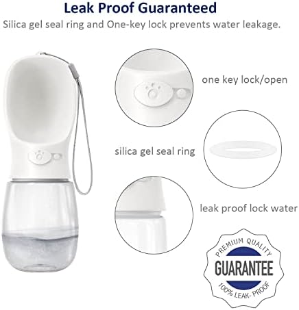 WePet Portable Dog Water Bottle, 12 OZ, Leak Proof Puppy Water Dispenser with Drinking Feeder for Pets Outdoor Walking, Hiking, Travel, Food Grade Plastic - Image 4