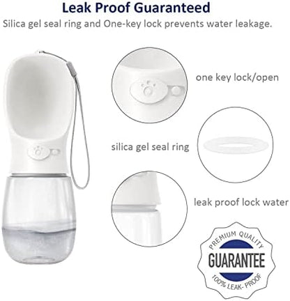 WePet Portable Dog Water Bottle, 12 OZ, Leak Proof Puppy Water Dispenser with Drinking Feeder for Pets Outdoor Walking, Hiking, Travel, Food Grade Plastic - Image 4