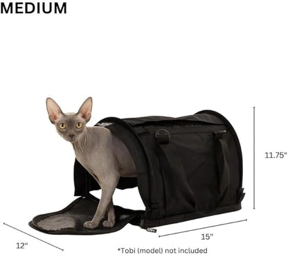 SturdiBag Pro 3.0 Pet Travel Carrier for Cats and Dogs – Soft-Sided with Safety Clips and Seatbelt Straps for Airplane or Car Travel | Medium, Navy