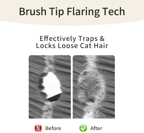 Pet Door Brush for Cat Door and Indoor Door Frame, Self Cleaning Hair Catcher, Gentle Grooming Grey, Plastic and Nylon Bristles (2) - Image 3