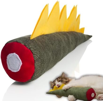pawdaz Large Cat Toy Dino - Catnip Matatabi Silvervine Filled Help Relief Stress Interactive Indoor Cat Kicker (Green) by pawdaz