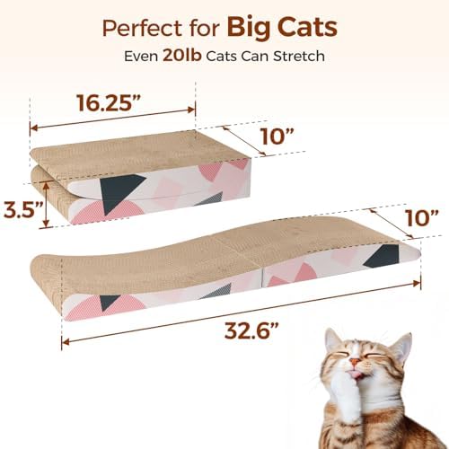 ComSaf Foldable Cat Scratcher Bed, Cardboard Scratch Pad for Indoor Cats - Image 2
