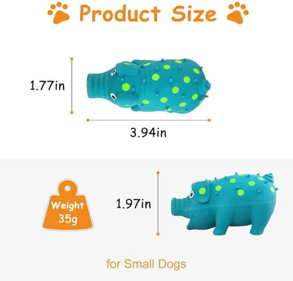 WishLotus Natural Latex Dog Squeaky Toy, Mini Pig-Shaped Dog Chew Toys for Teeth Cleaning, Puppy Chew Toy for Small Dogs to Relieve Stress and Reduce Boredom (Blue,s 1pc)