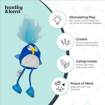 Huxley & Kent Chirpy Interactive Catnip Cat Toy, Bluebird - Image 4