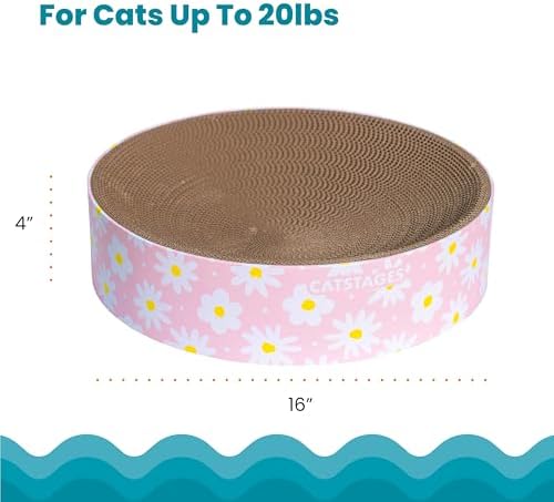 Catstages Scratch & Snuggle 2-in-1 Cat Scratcher & Lounger, Corrugated Cardboard Scratching Pad, Bowl-Shaped Design for Kittens & Indoor Cats up to 15 lbs, 16" - Image 4