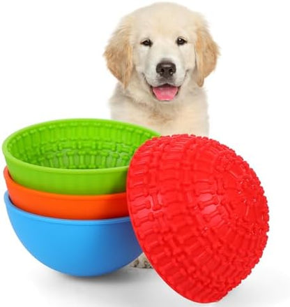 4 Pcs Dog Enrichment Lick Bowls Silicone Freeze Bowls Interactive Cat Licking Mats Slow Feeders for Cat Pet Oral Health for Boredom Anxiety Relief, Calming by HOFURME