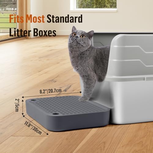 Cat Litter Box Step with Filter Function, Non-Slip Cat Step, Dark Grey - Image 2