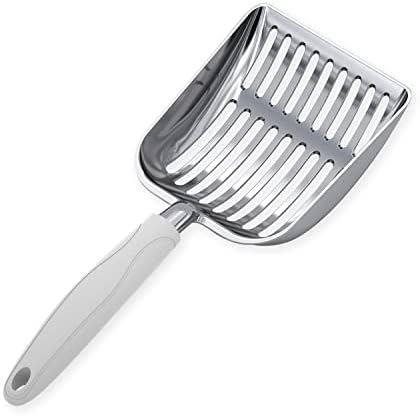 WePet Cat Litter Scoop, Aluminum Alloy Sifter, Kitty Metal Scooper, Deep Shovel, Long Handle, Poop Sifting, Kitten Pooper Lifter, Durable, Heavy Duty, for Litter Box by WePet