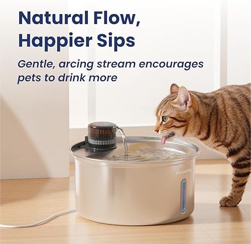 PawsPik PureFlow MAX Automatic Pet Water Dispenser, Stainless Steel Curve Dog & Cat Water Fountain, 3.2-Liter for Fresh, Long-Lasting Hydration - Image 5