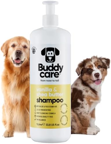 Buddycare Vanilla & Shea Butter Dog Shampoo - (33.8oz) Itch Relief & Dog Shampoo Sensitive Skin Care, Dog Shampoo and Conditioner, Premium Dog Grooming Supplies for All Breeds by Unknown