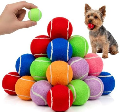 Squeaky Mini Tennis Balls for Small Dogs Puppy - 1.5 Inch - 6 Pack - Dog Toys for Small Dogs, Training Positive Reinforcement, Interactive Fetch Tiny Squeaker Balls for Ball Launcher by PetitePaws