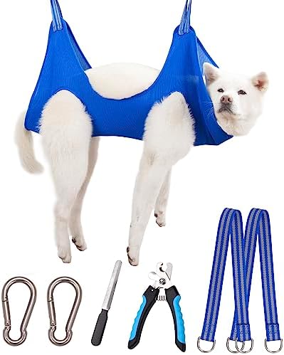 Kkiimatt Dog Pet Grooming Hammock,XL Hanging Harness for Nail Trimming, Dog Hammock for Nail Trim, Grooming Sling Holder Helper for Large Dogs, Grooming Hanger Restraint Bag with Clipper by Kkiimatt