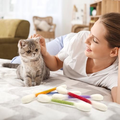 Glaciart One Swabs Cat Toys with Catnip - 12 Pk | Durable for Chew, Cute Cat Toys Interactive Kitty for Boredom, Exercise, & Play | Filled w/Organic Catnip for Anxiety & as Digestive Aid | Gift Idea - Image 4