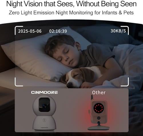 5G Security Camera Indoor 2-Pack, No-Monthly-Fee AI Tracking Facial Recognition, 3K Pet/Dog Camera with Speaker/Phone App, PTZ WiFi Baby Monitor Cameras for Home Security, 0-Glow Night Vision - Image 6
