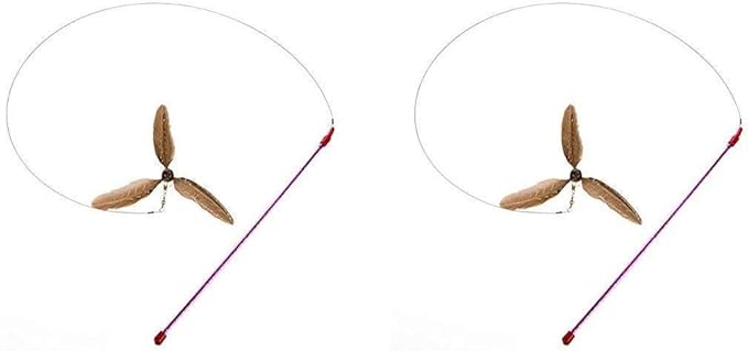 GoCat Da Purr-Peller Cat Toy, A Feather Propeller That Spins as it is Guided Through The Air (Тwo Рack)