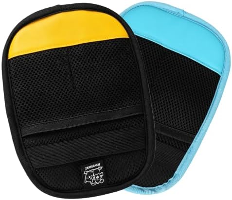 Pet Hair Remover Gloves Static Hair Remover Reusable for Clothing, Sofa, Car Seat, Yellow Blue Combo, Set of 2 by Unknown