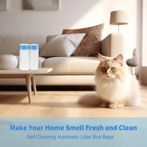 40 Count Self-Cleaning Cat Litter Box Liners Bag Compatible with MW-SC01/MW-SC02/MW-LR01, Drawstring Heavy Duty Cat Litter Receptacles Bags Fit For Automatic Pet Litter Box-17.7" * 19.7" - Image 7