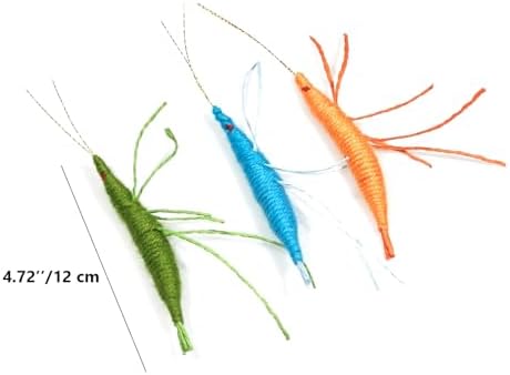 IUHKBH Interactive Cats Toy 3 PCS Shrimp Yarn Chew Toys with Natural Catnip - Image 2