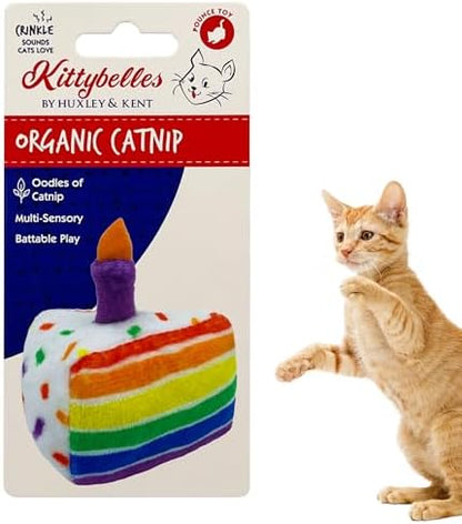 Huxley & Kent Plush Cat Toy - Interactive Catnip Toy for Cats & Kittens - Soft with Crinkle & Catnip - Fun Indoor Play - Funfetti Cake by HuxleyKent