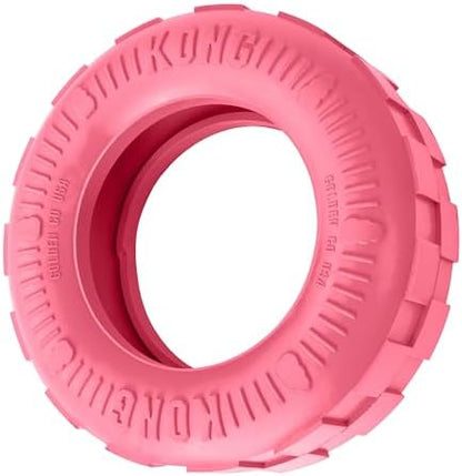 KONG Puppy Tires, Natural Rubber Teething Toy, Medium/Large Puppies, Pink - Image 2