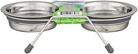 Loving Pets Silent Double Diner Pet Bowl, 1/2-Pint, Grey - Image 3