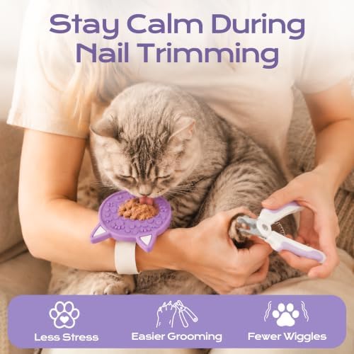 Cat Lick Mat Bracelet for Nail Trimming Grooming,Wet Treats, Keep Cat Calm - Image 2