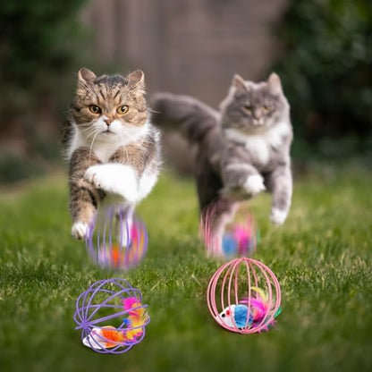 Jecery 5 Pcs Cat Toys Spring,Metal Cage,Multicolor - Image 6