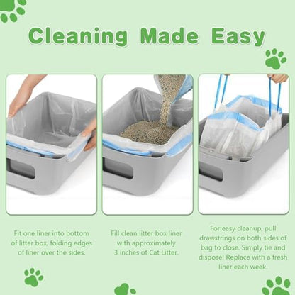 120 Count Cat Litter Box Liners for Self Cleaning Litter Box, Extra Thick Heavy Duty Cat Litter Bags Replacement, 24.8" x 11.8" 3-4 Gallons of Capacity, Blue - Image 4