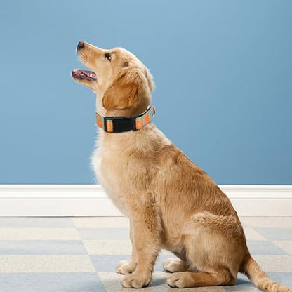 Reflective Dog Collar, Adjustable Neoprene Padded,Summer Lemon,L - Image 2